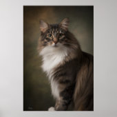 Elegant Cat Studio Portrait ポスター (正面)