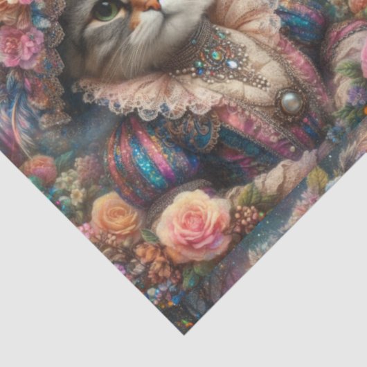 Elegant Cat Victorian Flower Garden Decoupage  薄葉紙 (詳細)