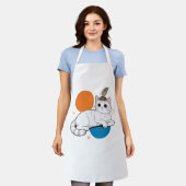 Elegant Cat with Peacock Feather Headdress エプロン (着用した状態)