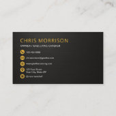 Elegant Catering Food Black Metallic 名刺 (裏面)