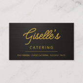 Elegant Catering Food Black Metallic 名刺 (正面)