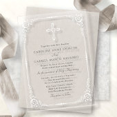 Elegant Catholic Mass Wedding アクリル招待状