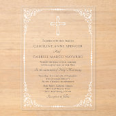 Elegant Catholic Mass Wedding アクリル招待状 (正面)