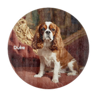 Elegant Cavalier King Charles Personalized Glass カッティングボード