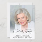 Elegant Celebration of Life Funeral Memorial Photo 招待状 (正面)