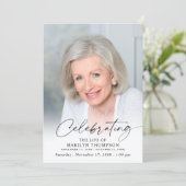 Elegant Celebration of Life Funeral Memorial Photo 招待状 (スタンド正面)