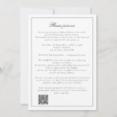 Elegant Celebration of Life Funeral Photo QR Code 招待状 (裏面)