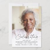 Elegant Celebration of Life Photo Memorial 招待状 (正面)