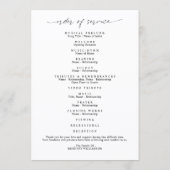 Elegant Celebration of Life Photo Script Program プログラム (裏面)