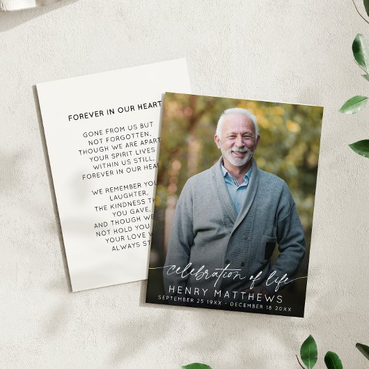 Elegant Celebration of Life Script Photo Funeral