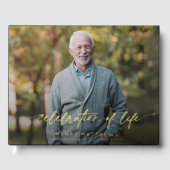 Elegant Celebration of Life Script Photo Funeral  ゲストブック (正面)