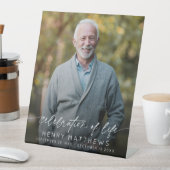 Elegant Celebration of Life Script Photo Funeral  台座サイン (インサイチュ)