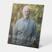 Elegant Celebration of Life Script Photo Funeral  台座サイン (正面)