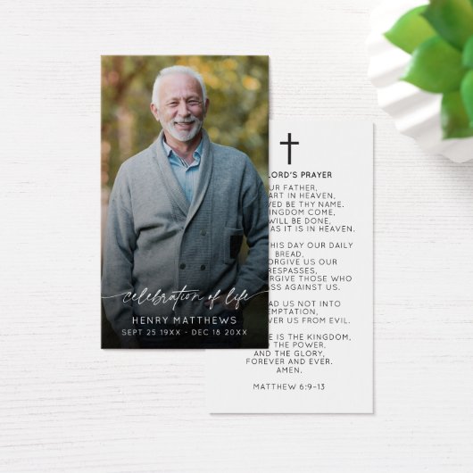 Elegant Celebration of Life Script Photo Prayer  (デスク)