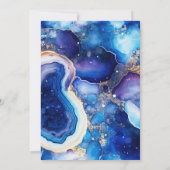 Elegant Celestial Agate Black Glitter Wedding 招待状 (裏面)