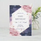 Elegant Celestial Birthday Invitation – Watercolor 招待状 (スタンド正面)