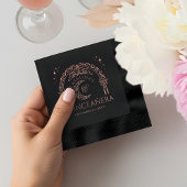 Elegant Celestial Moon Tiara Quinceanera Monogram 箔ナプキン