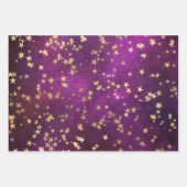 Elegant Celestial Starry Gold Stars Design ラッピングペーパーシート (正面2)