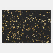 Elegant Celestial Starry Gold Stars Design ラッピングペーパーシート (正面3)