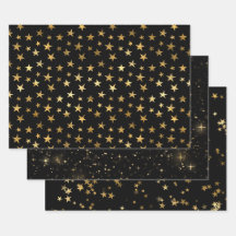 Elegant Celestial Starry Gold Stars Design