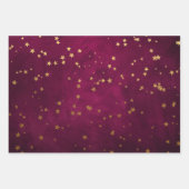 Elegant Celestial Starry Gold Stars Design ラッピングペーパーシート (正面3)