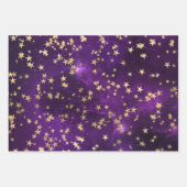 Elegant Celestial Starry Gold Stars Design ラッピングペーパーシート (正面3)