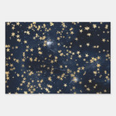 Elegant Celestial Starry Gold Stars Design ラッピングペーパーシート (正面2)
