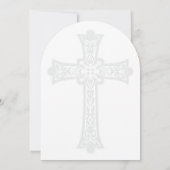 Elegant Celtic Cross First Holy Communion 招待状 (裏面)