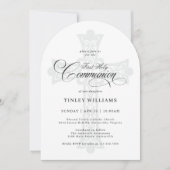 Elegant Celtic Cross First Holy Communion 招待状 (正面)