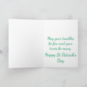 Elegant Celtic Harp Shamrock St Patricks Day カード (内部)