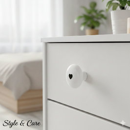 Elegant Ceramic Knob Featuring Minimalist Heart Ar セラミックノブ