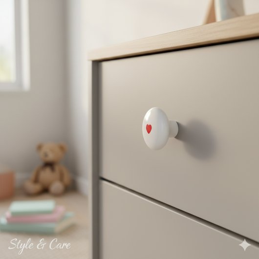 Elegant Ceramic Knob Featuring Minimalist Heart Ar セラミックノブ
