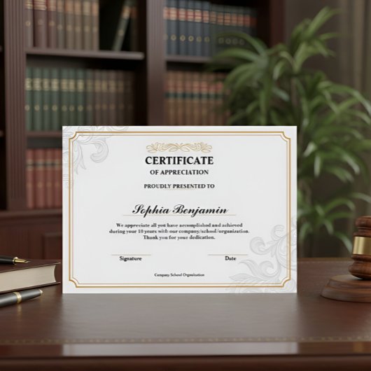 Elegant Certificate of Appreciation Gold Classic D ポスター