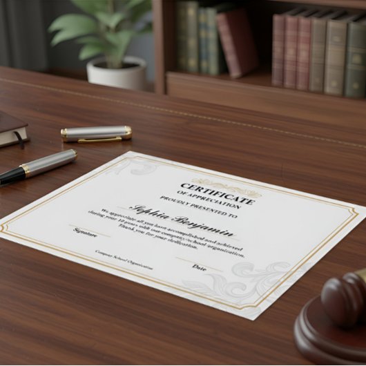 Elegant Certificate of Appreciation Gold Classic D ポスター