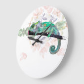 Elegant Chameleon Painted Acrylic Wall Clock ラージ壁時計 (傾斜)
