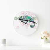 Elegant Chameleon Painted Acrylic Wall Clock ラージ壁時計 (ホーム)