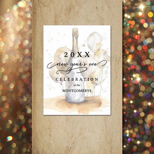 Elegant Champagne and Balloons New Year's Eve ポスター