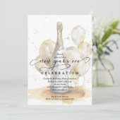 Elegant Champagne and Balloons New Year's Eve 招待状 (スタンド正面)