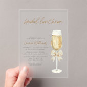 Elegant Champagne Chic Bow Script Bridal Luncheon アクリル招待状 (インサイチュ (ポータブル))