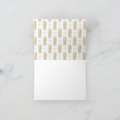 Elegant Champagne Chic Bow Script Thank You Card サンキューカード (内部)