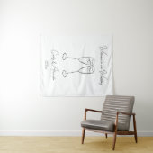 Elegant Champagne Glass Wedding Welcome タペストリー (インサイチュ(横))