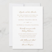 Elegant Champagne Gold Neutral Wedding 招待状 (正面)