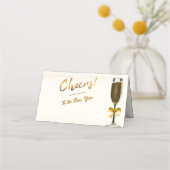Elegant Champagne New Year's Eve プレイスカード (正面)