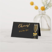Elegant Champagne New Year's Eve プレイスカード (正面)