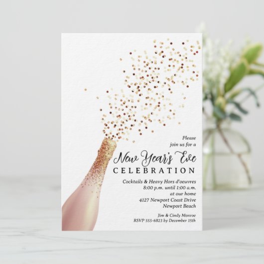 Elegant Champagne New Year's Eve 招待状 (スタンド正面)