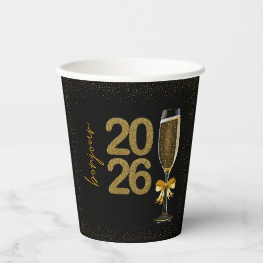Elegant Champagne New Year's Eve 紙コップ (正面)