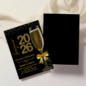 Elegant Champagne New Year's Eve Party Invitation 招待状