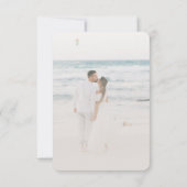 Elegant Champagne Pearl Bow Custom Photo Wedding セーブザデート (裏面)