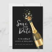 Elegant Champagne Save the Date Wedding 招待状 (正面)