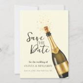 Elegant Champagne Save the Date Wedding 招待状 (正面)